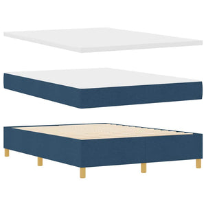 vidaXL LED Box Spring Bed with Mattress Blue 160 x 200 cm Fabric