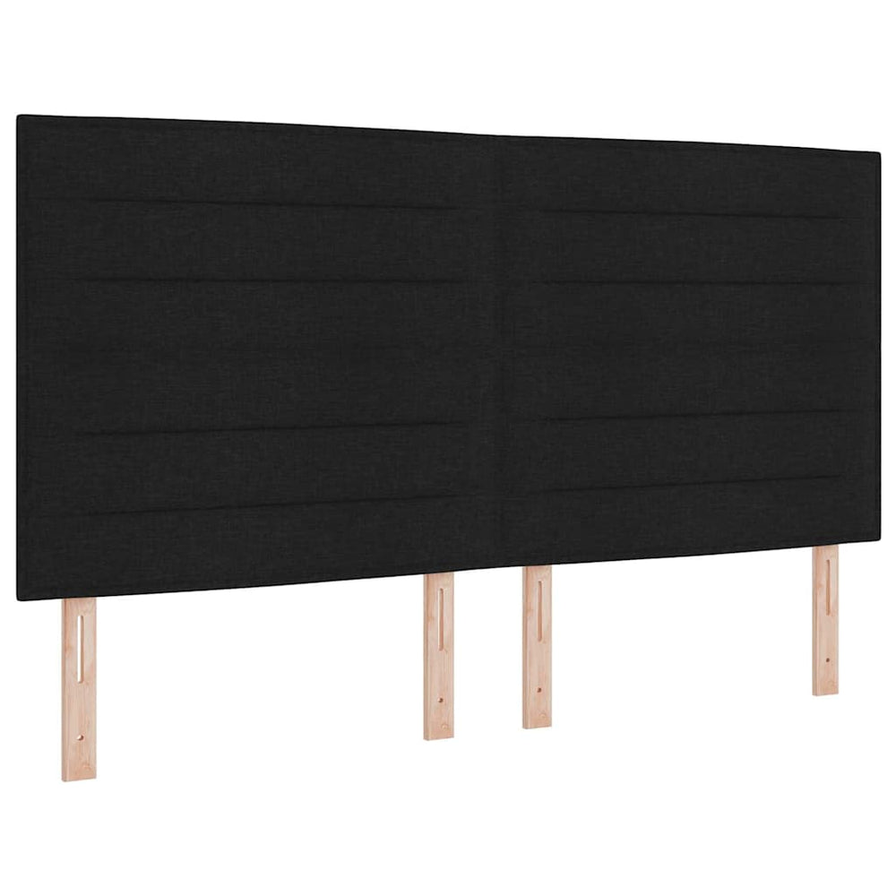 vidaXL LED Box Spring Bed with Mattress Black 180 x 200 cm Fabric