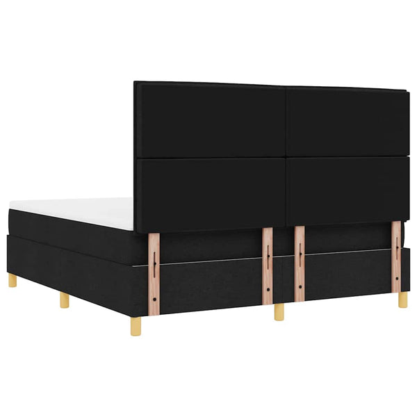 vidaXL LED Box Spring Bed with Mattress Black 180 x 200 cm Fabric