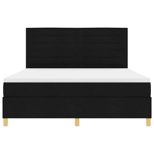 vidaXL LED Box Spring Bed with Mattress Black 180 x 200 cm Fabric