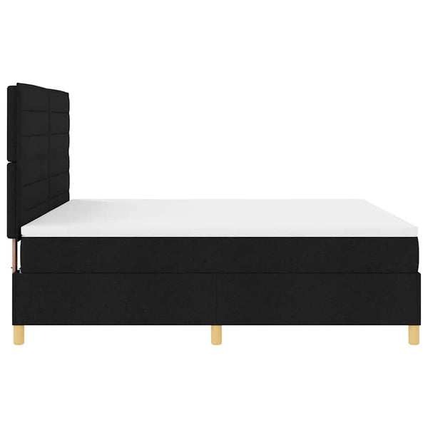 vidaXL LED Box Spring Bed with Mattress Black 180 x 200 cm Fabric