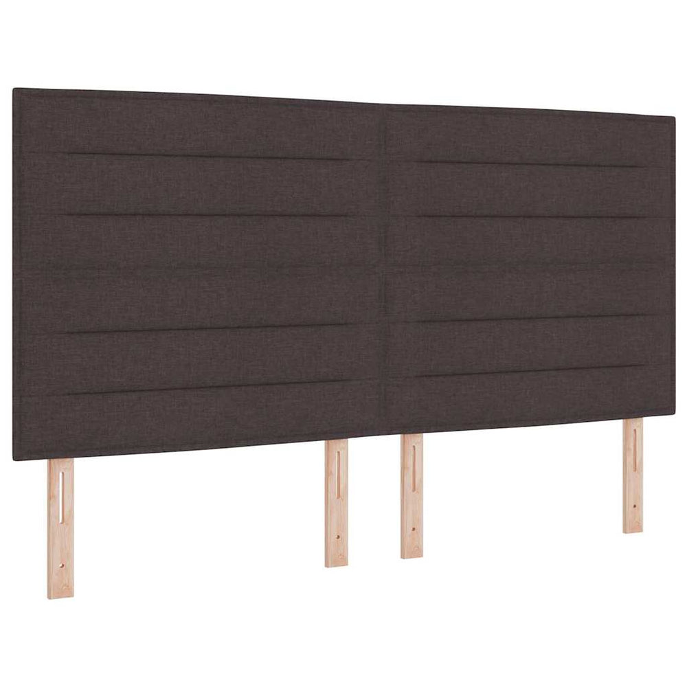 vidaXL LED Box Spring Bed with Mattress Dark Brown 180 x 200 cm Fabric