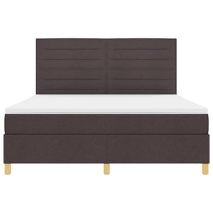vidaXL LED Box Spring Bed with Mattress Dark Brown 180 x 200 cm Fabric