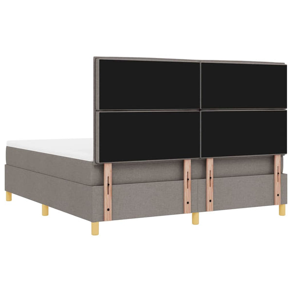 vidaXL LED Box Spring Bed with Mattress Taupe 180 x 200 cm Fabric