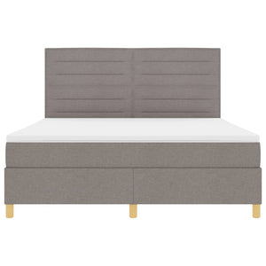 vidaXL LED Box Spring Bed with Mattress Taupe 180 x 200 cm Fabric