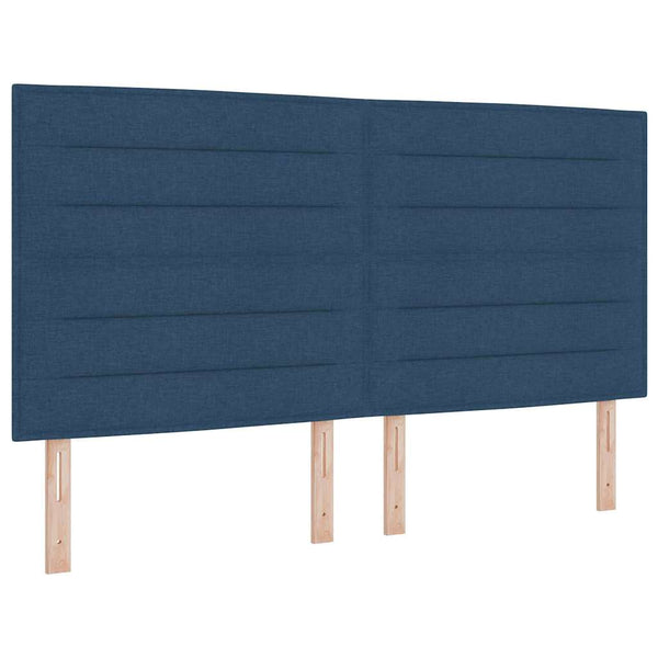 vidaXL LED Box Spring Bed with Mattress Blue 180 x 200 cm Fabric