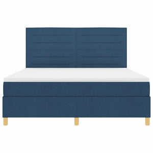 vidaXL LED Box Spring Bed with Mattress Blue 180 x 200 cm Fabric