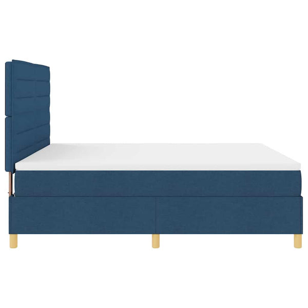 vidaXL LED Box Spring Bed with Mattress Blue 180 x 200 cm Fabric