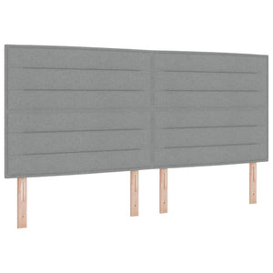 vidaXL LED Box Spring Bed with Mattress Light Gray 200 x 200 cm Fabric