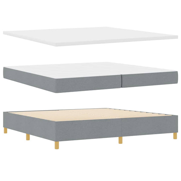 vidaXL LED Box Spring Bed with Mattress Light Gray 200 x 200 cm Fabric