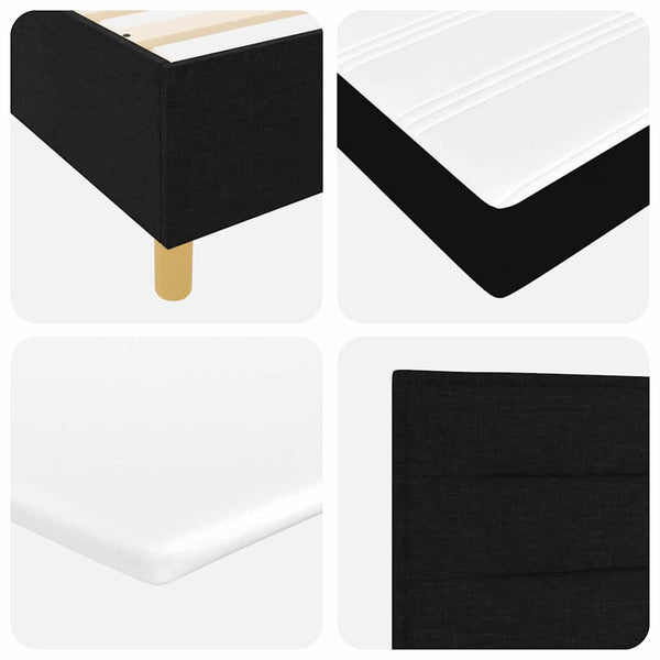 vidaXL LED Box Spring Bed with Mattress Black 200 x 200 cm Fabric