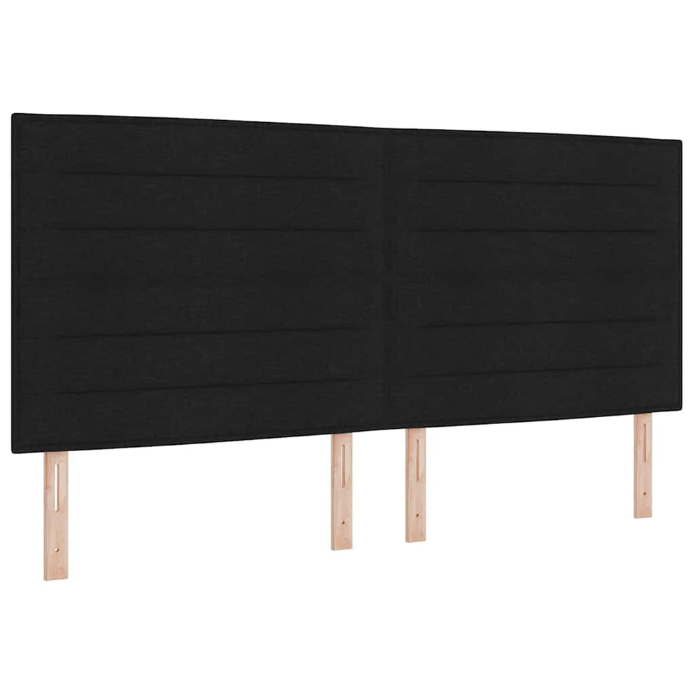 vidaXL LED Box Spring Bed with Mattress Black 200 x 200 cm Fabric