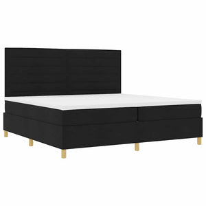 vidaXL LED Box Spring Bed with Mattress Black 200 x 200 cm Fabric