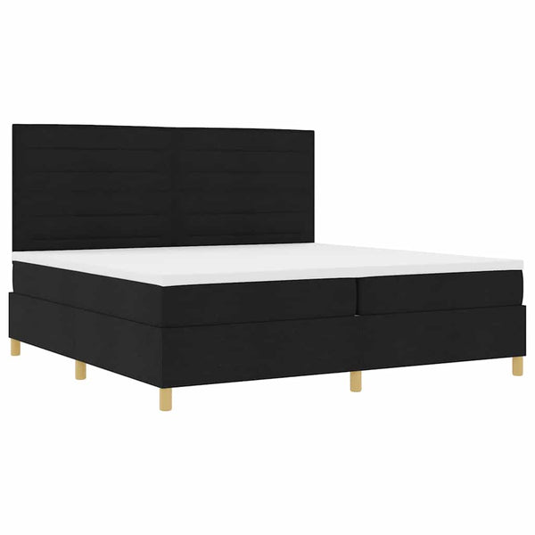 vidaXL LED Box Spring Bed with Mattress Black 200 x 200 cm Fabric