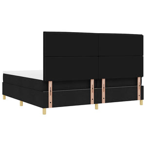 vidaXL LED Box Spring Bed with Mattress Black 200 x 200 cm Fabric