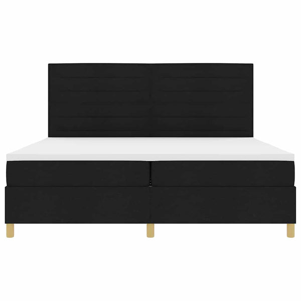 vidaXL LED Box Spring Bed with Mattress Black 200 x 200 cm Fabric