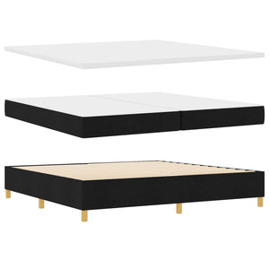 vidaXL LED Box Spring Bed with Mattress Black 200 x 200 cm Fabric