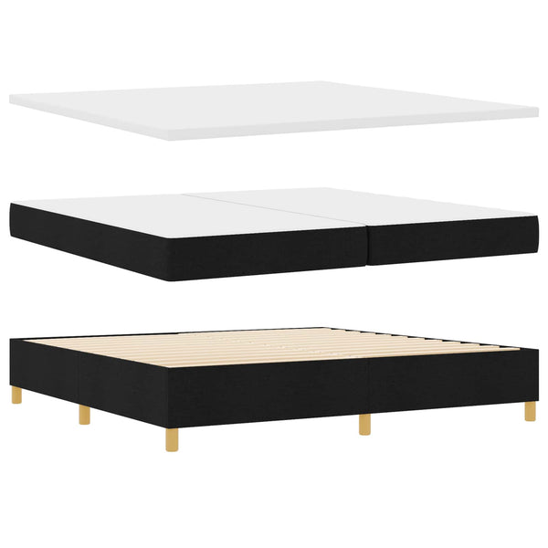 vidaXL LED Box Spring Bed with Mattress Black 200 x 200 cm Fabric