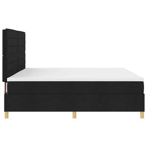 vidaXL LED Box Spring Bed with Mattress Black 200 x 200 cm Fabric