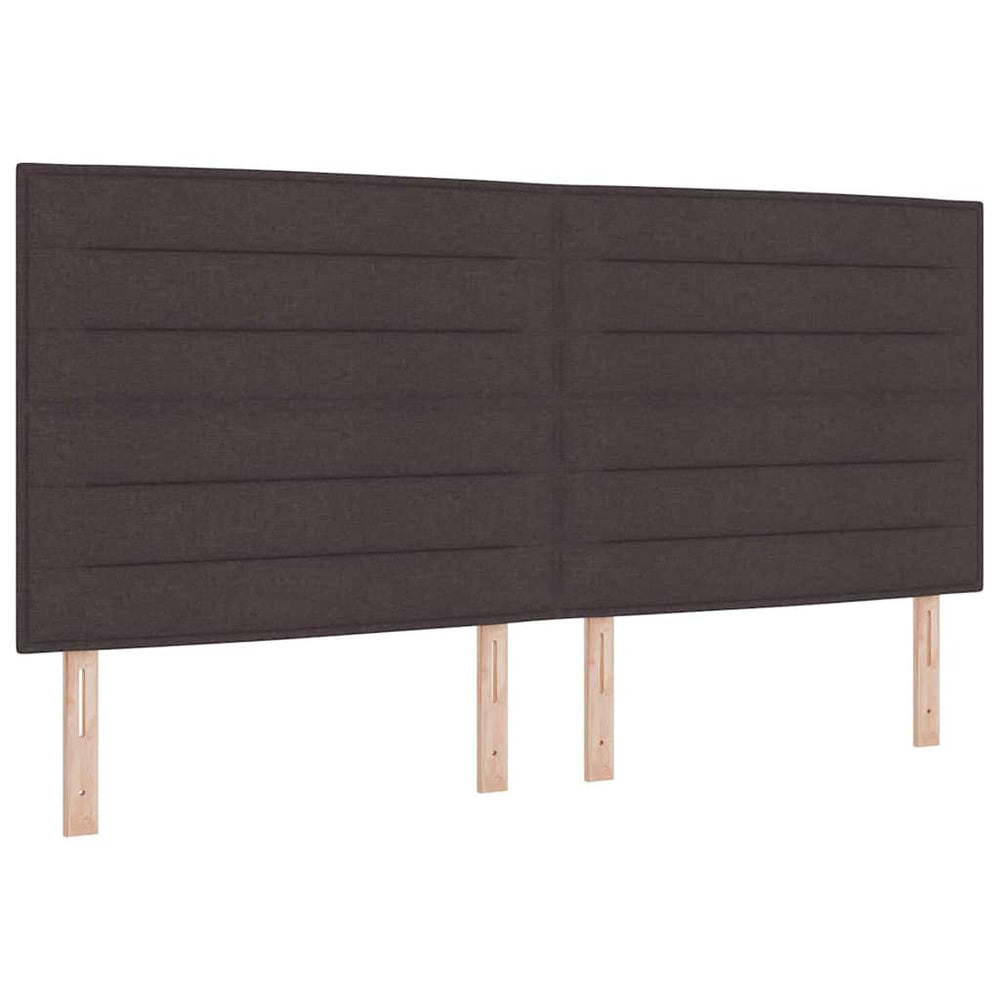 vidaXL LED Box Spring Bed with Mattress Dark Brown 200 x 200 cm Fabric