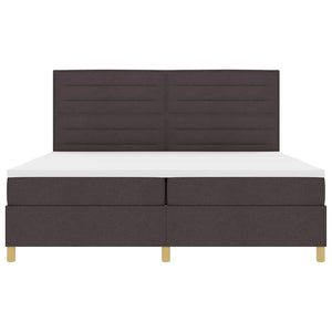 vidaXL LED Box Spring Bed with Mattress Dark Brown 200 x 200 cm Fabric