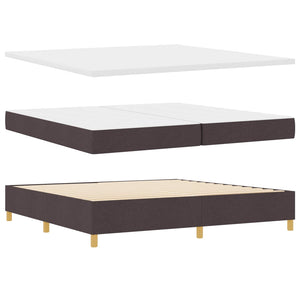 vidaXL LED Box Spring Bed with Mattress Dark Brown 200 x 200 cm Fabric