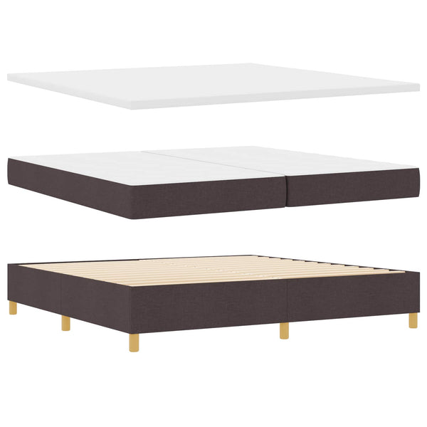 vidaXL LED Box Spring Bed with Mattress Dark Brown 200 x 200 cm Fabric