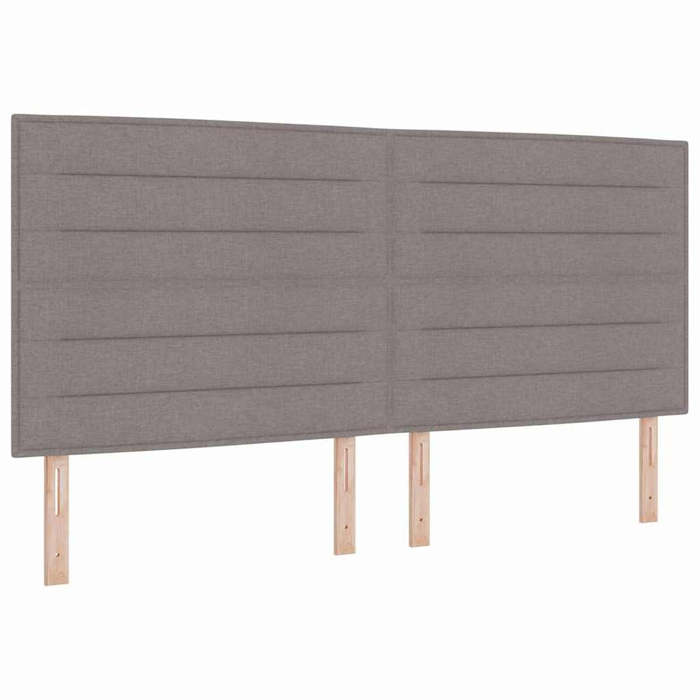 vidaXL LED Box Spring Bed with Mattress Taupe 200 x 200 cm Fabric