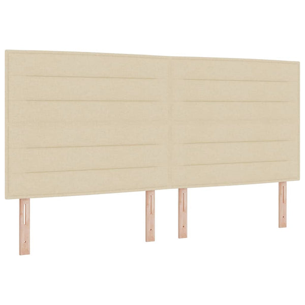 vidaXL LED Box Spring Bed with Mattress Cream 200 x 200 cm Fabric