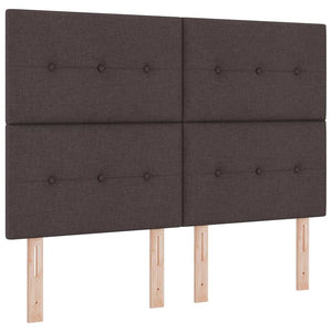 vidaXL LED Box Spring Bed with Mattress Dark Brown 160 x 200 cm Fabric