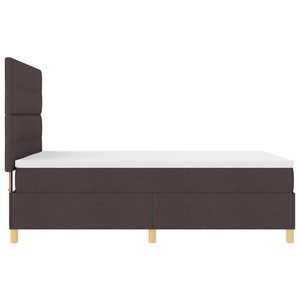 vidaXL LED Box Spring Bed with Mattress Dark Brown 160 x 200 cm Fabric