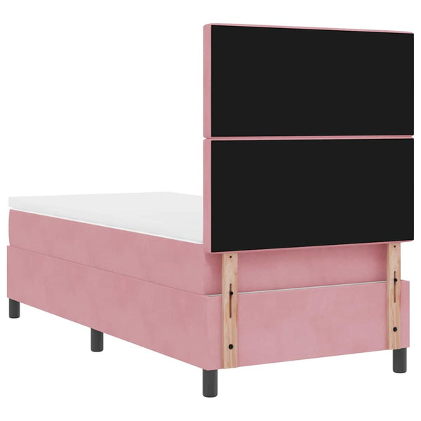 vidaXL LED Divan Bed with Mattress Pink 100 x 200 cm Velvet
