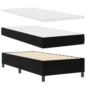 vidaXL LED Box Spring Bed with Mattress Black 80 x 200 cm Velvet