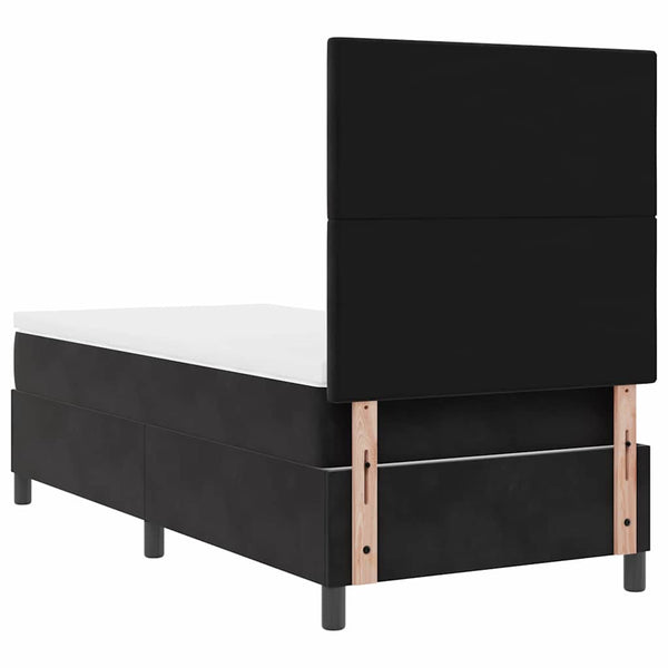vidaXL LED Box Spring Bed with Mattress Black 80 x 200 cm Velvet