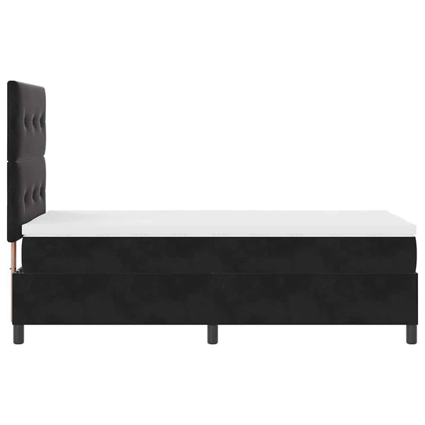 vidaXL LED Box Spring Bed with Mattress Black 80 x 200 cm Velvet
