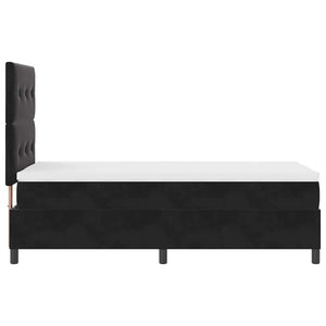 vidaXL LED Box Spring Bed with Mattress Black 90 x 190 cm Velvet