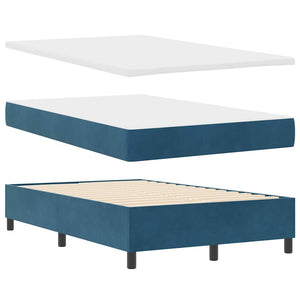 vidaXL LED Box Spring Bed with Headboard Dark Blue 120 x 200 cm Velvet