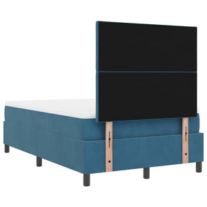 vidaXL LED Box Spring Bed with Headboard Dark Blue 120 x 200 cm Velvet