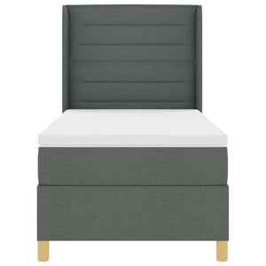 vidaXL Fabric Box Spring Bed with LED Strips Grey 80 x 200 cm