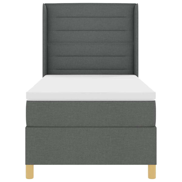 vidaXL Fabric Box Spring Bed with LED Strips Grey 80 x 200 cm