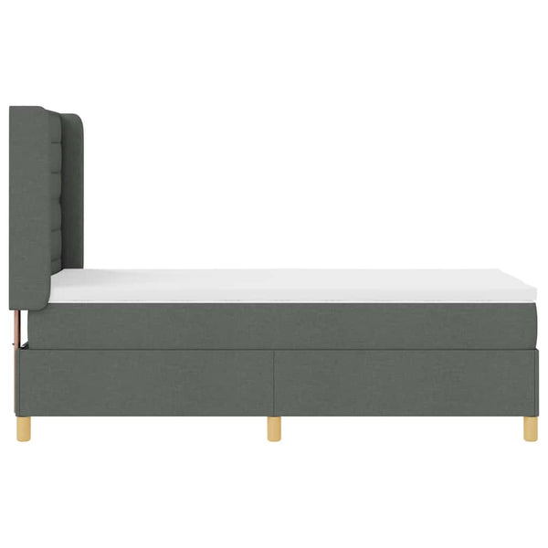 vidaXL Fabric Box Spring Bed with LED Strips Grey 80 x 200 cm