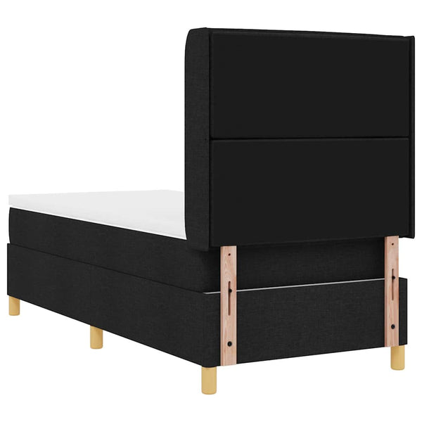 vidaXL Fabric Box Spring Bed with LED Strips Black 90 x 190 cm