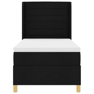 vidaXL Fabric Box Spring Bed with LED Strips Black 90 x 190 cm