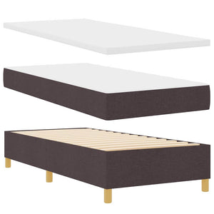vidaXL Fabric Box Spring Bed with LED Strips Brown 90 x 190 cm