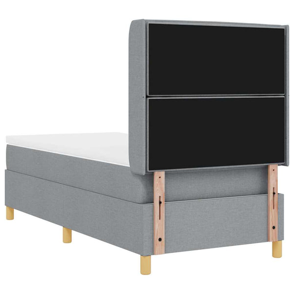 vidaXL Box Spring Bed with LED Strip Lights Light Grey 100 x 200 cm Fabric