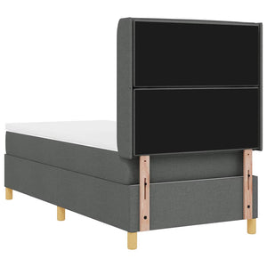 vidaXL Box Spring Bed with LED Strip Lights Grey 100 x 200 cm Fabric