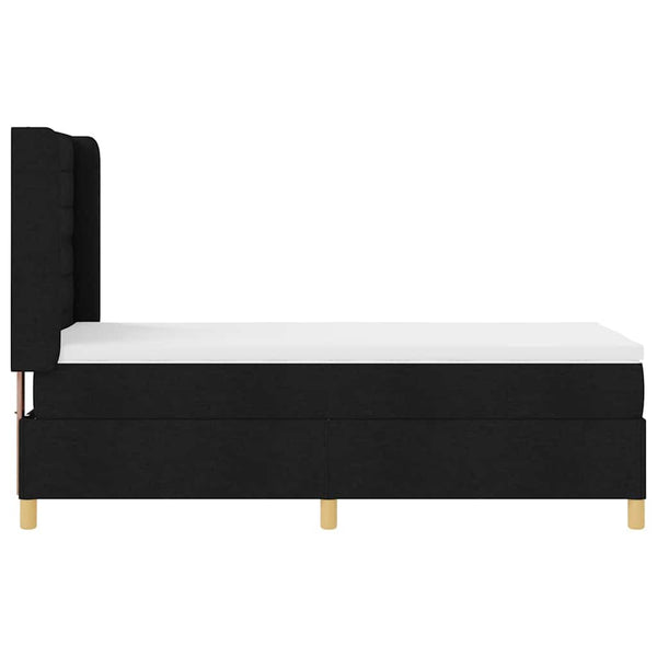 vidaXL Box Spring Bed with LED Light Strips Black 100 x 200 cm Fabric
