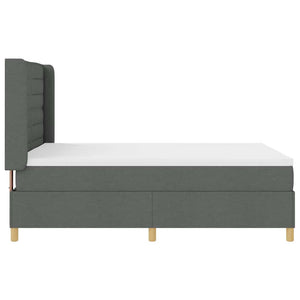 vidaXL Box Spring Bed with LED Strip Lights Grey 140 x 200 cm Fabric