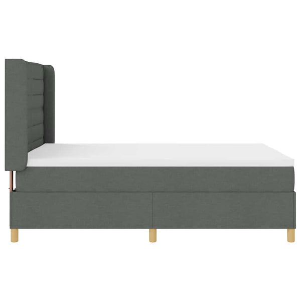 vidaXL Box Spring Bed with LED Strip Lights Grey 140 x 200 cm Fabric