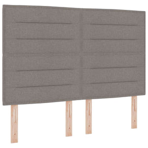 vidaXL Box Spring Bed with LED Strip Lights Taupe 140 x 200 cm Fabric